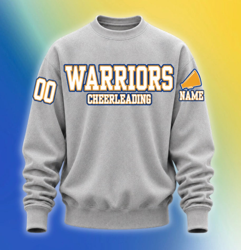 Warriors Cheer Sweatshirt-Blue or Gray