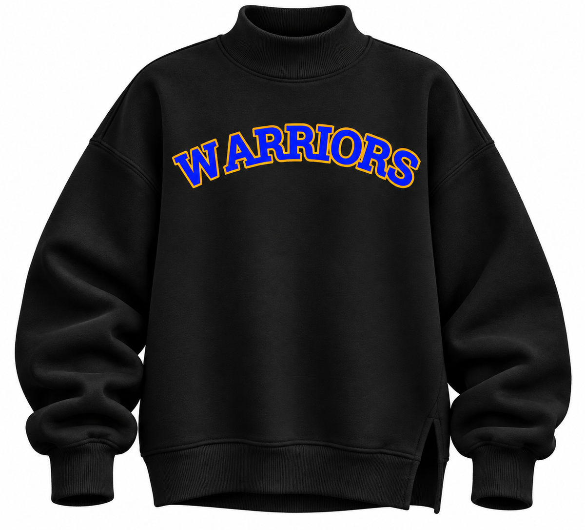 Warriors Mock Neck Sweatshirt-Gray or Black