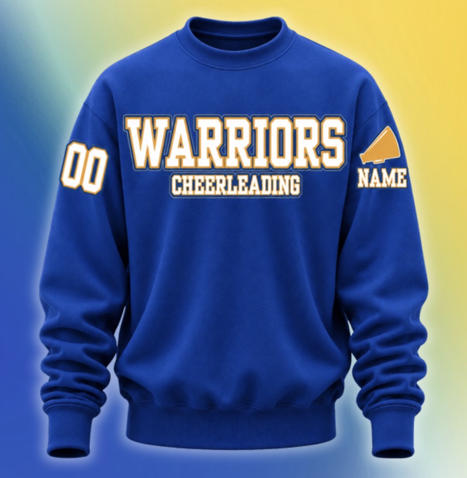 Warriors Cheer Sweatshirt-Blue or Gray