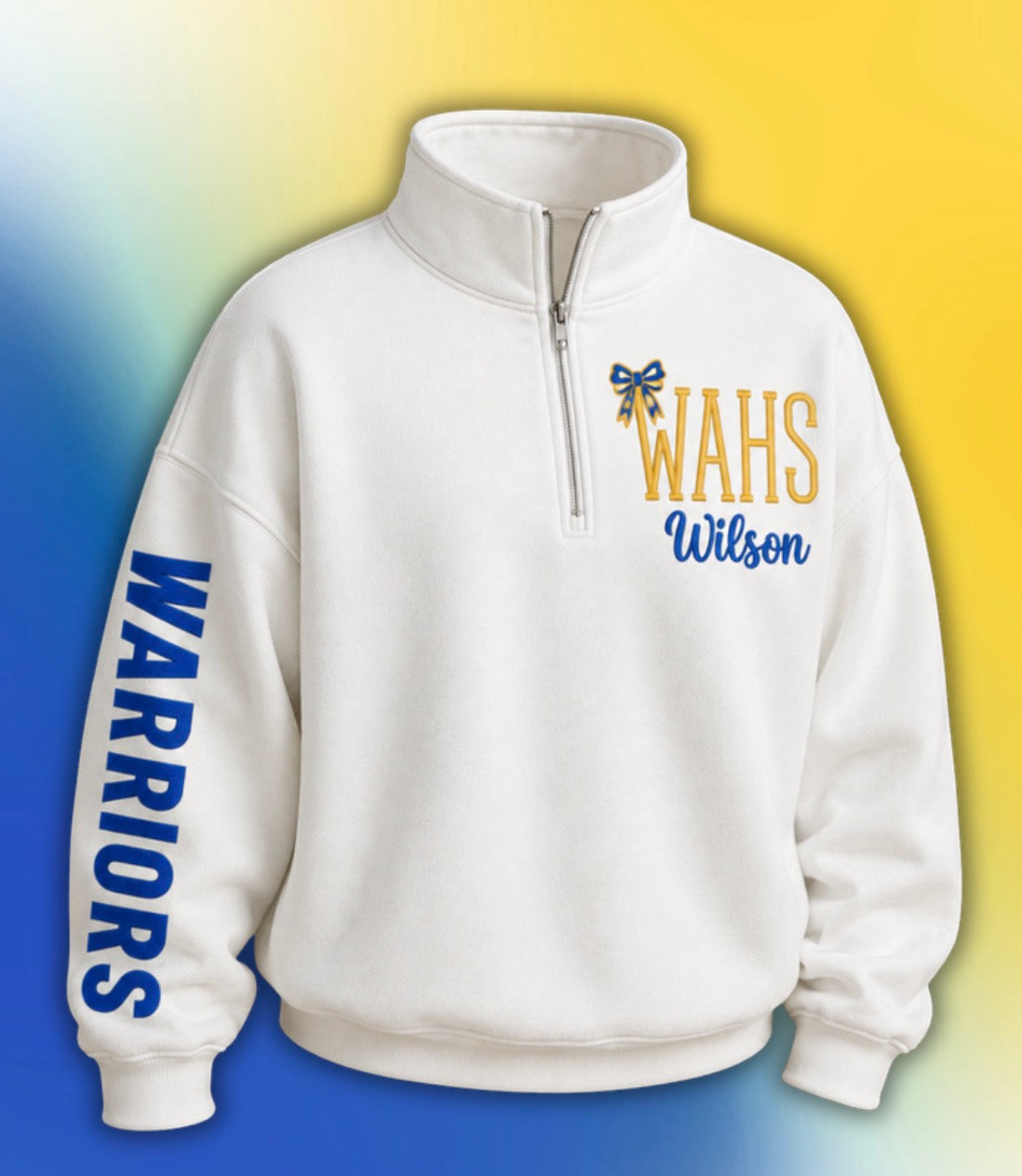 WAHS Quarter Zip-White or Black