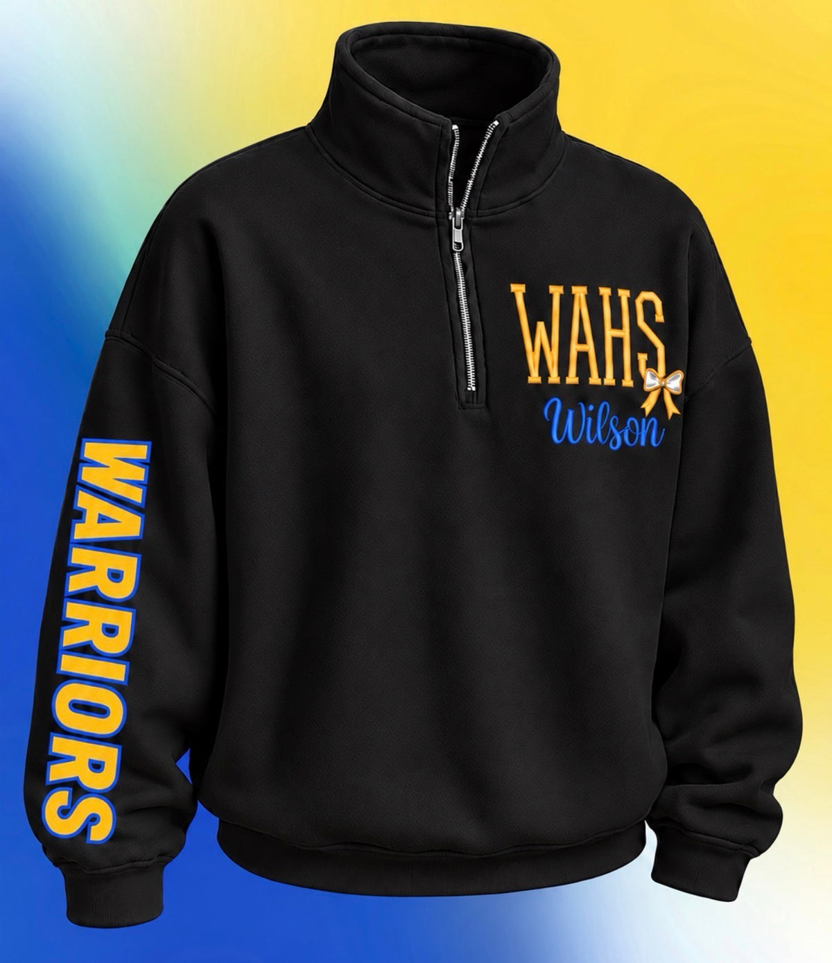 WAHS Quarter Zip-White or Black