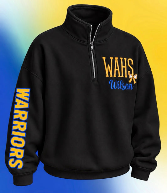 WAHS Quarter Zip-White or Black