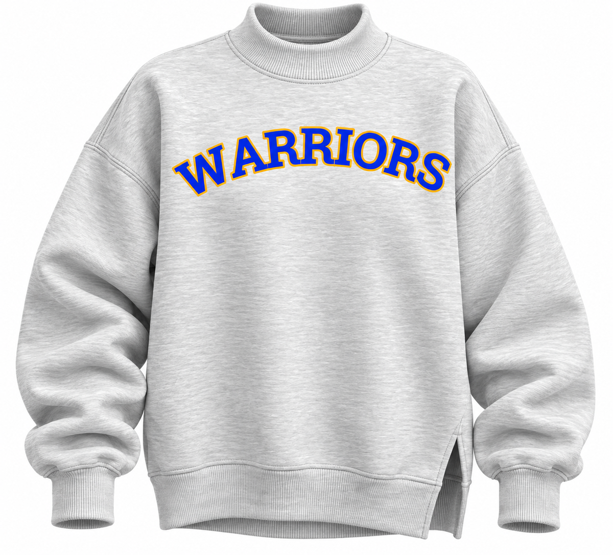 Warriors Mock Neck Sweatshirt-Gray or Black