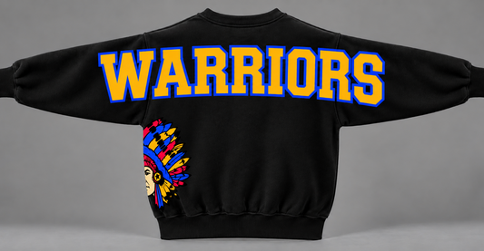 Big Back Warriors Crewneck-Black or White